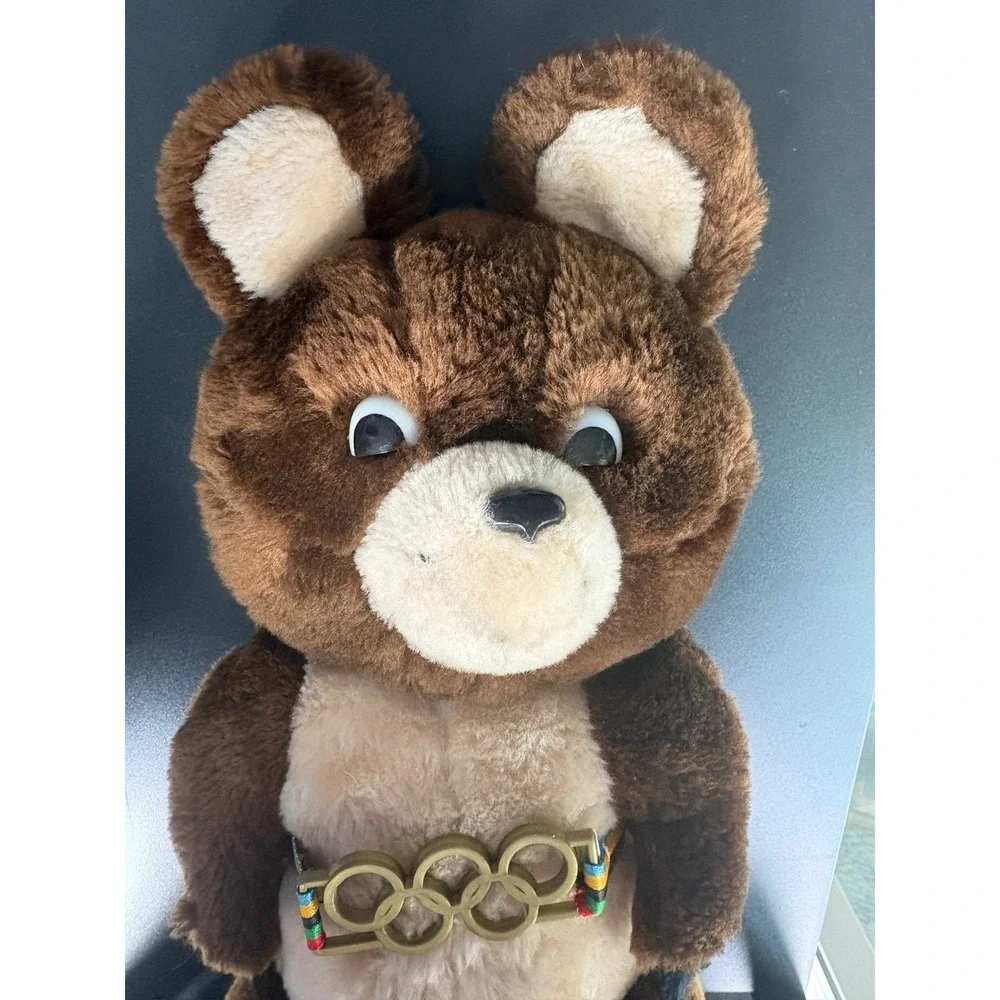 Vintage 1980 Moscow Olympics Misha Bear Plush R Dakin Mascot Brown Stuffed Toy